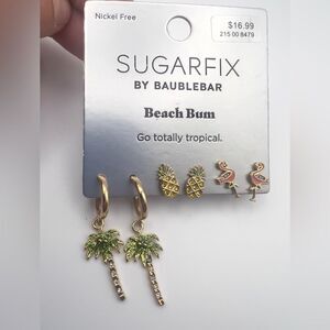Sugarfix by BaubleBar Palm Tree Earrings - Gold and Green